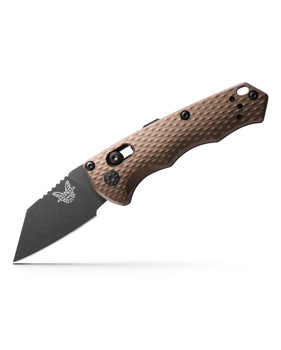 Discontinued Benchmade Partial Auto Immunity Knife Dark Earth Aluminum Handle CPM-M4 Wharncliffe Plain Black Blade BM2950BK-1