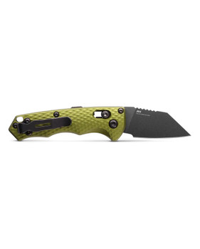 Discontinued Benchmade Partial Auto Immunity Knife Woodland Green Aluminum Handle CPM-M4 Wharncliffe Plain Black Blade 2950BK-2