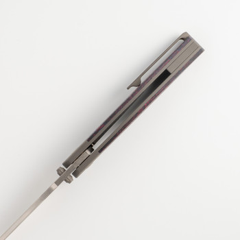 Jack Wolf Tango Folding Knife CamoCarbon Miami Handle S90V Plain Edge Belt Satin Finish