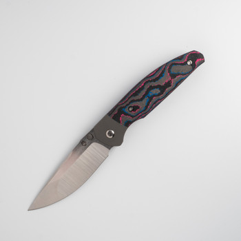 Jack Wolf Tango Folding Knife CamoCarbon Miami Handle S90V Plain Edge Belt Satin Finish