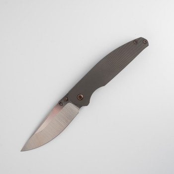 Jack Wolf Tango Folding Knife Titanium Sunburst Handle S90V Plain Edge Belt Satin Finish