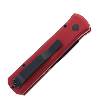 ProTech Godson Auto Knife Black Aluminum Handle Plain Edge 154CM 721-RED