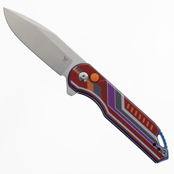 WMK Exclusive Kizer Assassin Folding Knife Maroon/Purple/Orange