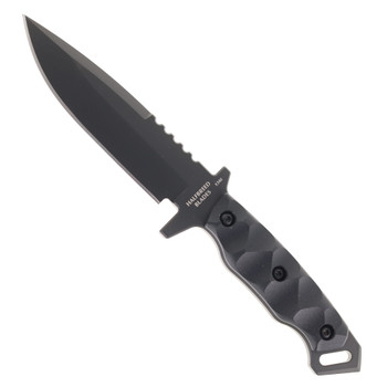 Halfbreed Blades Gen-2 Medium Infantry Fixed Blade Knife Black G10 Handle K340 Drop Point Plain Black Blade MIK-03P-BLK