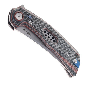 Reate PL-7 Pivot Lock Folding Knife Red/Black Micarta Handle Satin Nitro-V Blade