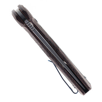 Reate PL-7 Pivot Lock Folding Knife Red/Black Micarta Handle Satin Nitro-V Blade