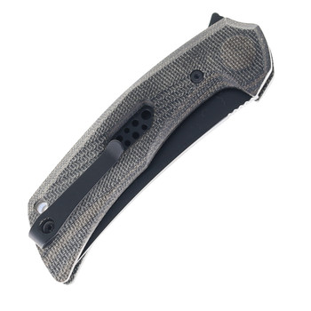 Reate PL-7 Pivot Lock Folding Knife Green/Black Micarta Handle Black PVD Nitro-V Blade Reate PL-7 Pivot Lock Folding Knife Green/Black Micarta Handle Black PVD Nitro-V Blade