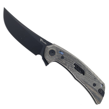 Reate PL-7 Pivot Lock Folding Knife Green/Black Micarta Handle Black PVD Nitro-V Blade Reate PL-7 Pivot Lock Folding Knife Green/Black Micarta Handle Black PVD Nitro-V Blade