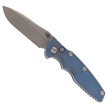 Hinderer Eklipse 3.5" Automatic Spearpoint Folding Knife Battle Blue Handle Working Finish Blade Hinderer Eklipse 3.5" Automatic Spearpoint Folding Knife Battle Blue Handle Working Finish Blade