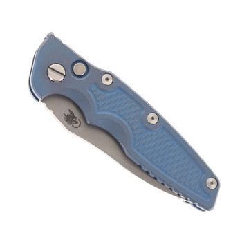 Hinderer Eklipse 3.5" Automatic Spearpoint Folding Knife Battle Blue Handle Working Finish Blade Hinderer Eklipse 3.5" Automatic Spearpoint Folding Knife Battle Blue Handle Working Finish Blade