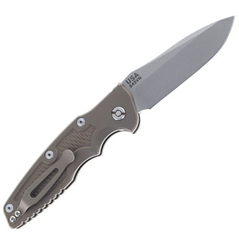 Hinderer Eklipse 3.5" Automatic Spearpoint Folding Knife Battle Bronze Handle Working Finish Blade Hinderer Eklipse 3.5" Automatic Spearpoint Folding Knife Battle Bronze Handle Working Finish Blade