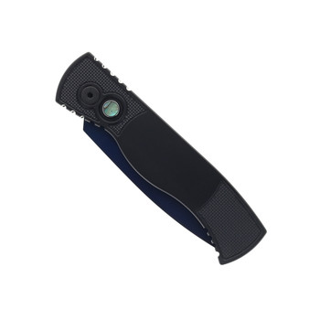 Pro-Tech Tactical Response 2 Auto Knife Black Aluminum Handle Magnacut Drop Point Plain Saphire Blue Blade T203-SB Pro-Tech Tactical Response 2 Auto Knife Black Aluminum Handle Magnacut Drop Point Plain Saphire Blue Blade T203-SB