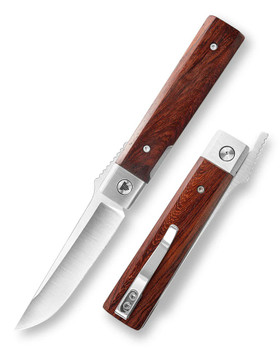 Trivisa Dolphin-J Folding Knife Wood Handle 14C28N Drop Point