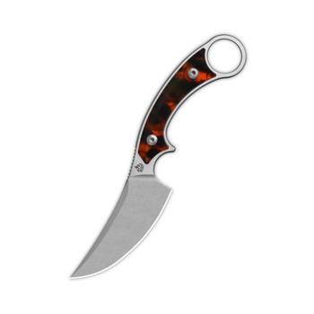 QSP Viper Fixed Blade Knife Tortoise Resin Handle 10Cr15MoV Clip  Point Plain Edge QS166-C1