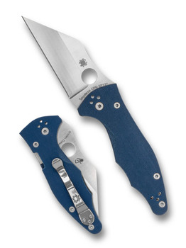 Spyderco Yojimbo 2 Folding Knife Cobalt Blue G10 Handle SPY27 Plain Edge C85GPCBL2