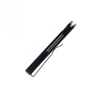 Pro-Tech Newport Auto Knife Black Aluminum/White Micarta Handle S35VN Drop Point Plain Edge 3451