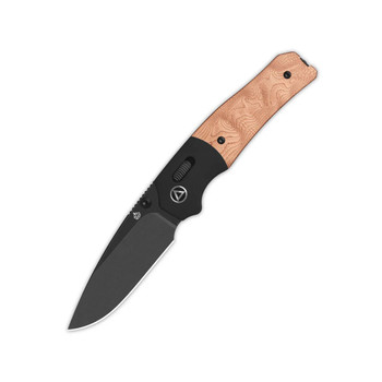 QSP Vault Folding Knife G10/Copper Foil Handle 14C28N Drop Point Plain Black Blade QS157-D2