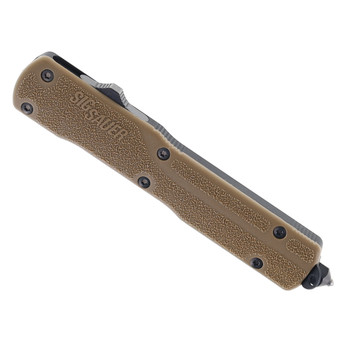 Hogue Sig Counterstrike 36971 OTF Auto Knife Flat Dark Earth Polymer Handle 20CV Drop Point Plain Black Blade HO36971