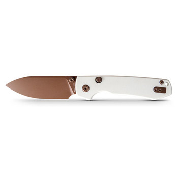 Vosteed Raccoon Top Liner Lock Folding Knife White G10 Handle 14C28N Plain Copper Dune Blade A2913