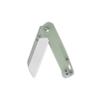 QSP Penguin V2 Folding Knife Jade G10 Handle D2 Sheepsfoot Plain Edge QS130V2-G1