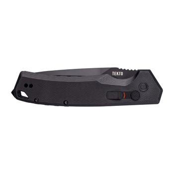 Tekto A3 Delta Automatic Knife Black G10 Handle D2 Drop Point Plain Black Blade Tekto A3 Delta Automatic Knife Black G10 Handle D2 Drop Point Plain Black Blade