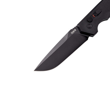 Tekto A3 Delta Automatic Knife Black G10 Handle D2 Drop Point Plain Black Blade Tekto A3 Delta Automatic Knife Black G10 Handle D2 Drop Point Plain Black Blade