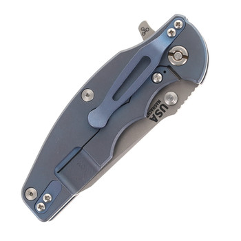 Hinderer Jurassic Slicer Folding Knife Red G10 Battle Blue Titanium Handle Working Finish Magnacut  Hinderer Jurassic Slicer Folding Knife Red G10 Battle Blue Titanium Handle Working Finish Magnacut