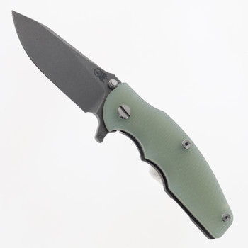 Hinderer Jurassic Slicer Folding Knife Translucent Green G10