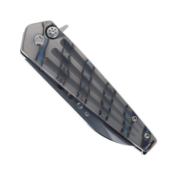 Medford Nosferatu Flipper Folding Knife Tiger-Stripe Flamed Titanium Handle S35VN Sheepsfoot Plain Edge MK2104STQ-01TM-TSCS-Q4