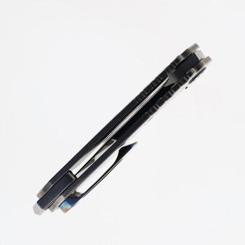 Medford Genesis Folding Knife Warthog/Star-N-Bars/Rivets Titanium Handle S45VN MK0294TD-01TM-TPCP-BN