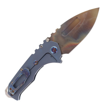 Medford Praetorian Old School Folding Knife Blue Titanium Handle S45VN Plain Flame Finish Blade MK0124VD-39A5-T1C1-BN