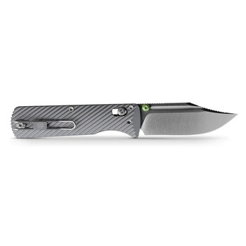 Vosteed Vombat Crossbar Lock Folding Knife Gray Aluminum Handle M390 Bowie Plain Edge Satin Finish A4101 Vosteed Vombat Crossbar Lock Folding Knife Gray Aluminum Handle M390 Bowie Plain Edge Satin Finish A4101