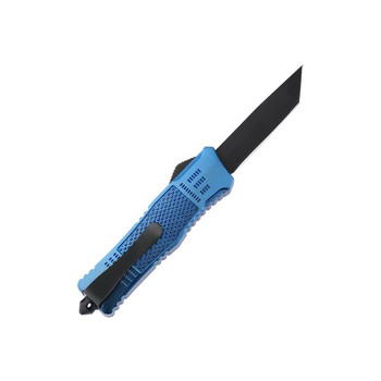 Tekto Takt V2 OTF Auto Knife Blue Zinc Alloy Handle D2 American Tanto Plain Black Blade Tekto Takt V2 OTF Auto Knife Blue Zinc Alloy Handle D2 American Tanto Plain Black Blade