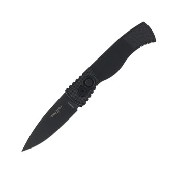 Pro-Tech Tactical Response 2 Auto Knife Black Aluminum Handle Magnacut Drop Point Plain Black Blade T203