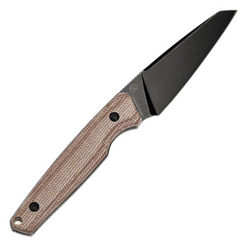 Tenable Parr Fixed Blade Knife Brown Micarta Handle 14C28N Reverse Tanto Plain Edge Blackwash Finish G011B4