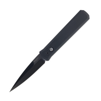 Pro-Tech Godfather Auto Knife Black Aluminum Handle 154CM Plain Black Blade 921-DARK