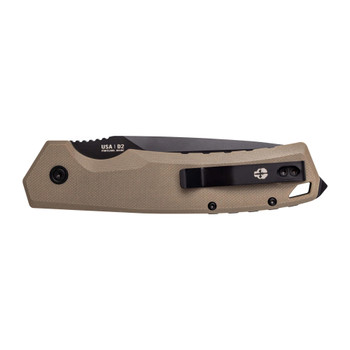 Tekto A3 Delta Automatic Knife Desert Tan G10 Handle D2 Drop Point Plain Black Blade A3R_G1DS_D2BK1-A1