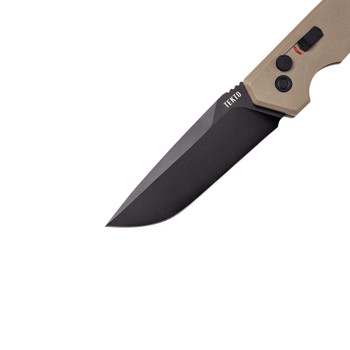 Tekto A3 Delta Automatic Knife Desert Tan G10 Handle D2 Drop Point Plain Black Blade A3R_G1DS_D2BK1-A1