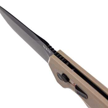 Tekto A3 Delta Automatic Knife Desert Tan G10 Handle D2 Drop Point Plain Black Blade A3R_G1DS_D2BK1-A1