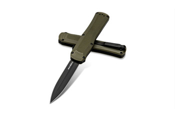 Benchmade Autocrat OTF Knife Green G10 Handle Black Dagger Blade 3400BK-1 Benchmade Autocrat OTF Knife Green G10 Handle Black Dagger Blade 3400BK-1
