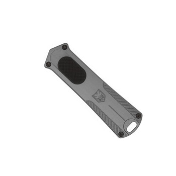 CobraTech California OTF Auto Knife Grey Aluminum Handle D2 Plain Edge Stonewash Finish CALI952GRYDNS