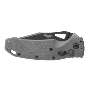 Hogue Sig Auto Knife Grey Polymer Handle S30V Tanto Plain Edge Black Cerokote Finish HO36322 Hogue Sig Auto Knife Grey Polymer Handle S30V Tanto Plain Edge Black Cerokote Finish HO36322