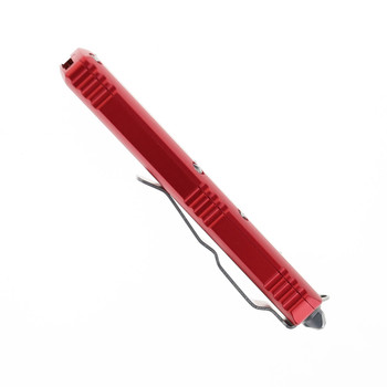 Microtech UTX-85 OTF Auto Knife Red Aluminum Handle Stainless Steel Drop Point Partially Serrated Edge Stonewash Finish 231-11-RD Microtech UTX-85 OTF Auto Knife Red Aluminum Handle Stainless Steel Drop Point Partially Serrated Edge Stonewash Finish 231-11-RD