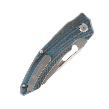 Maxace Babylon A Automatic Knife Blue Carbon Fiber Handle M390 Plain EdgeX02A Maxace Babylon A Automatic Knife Blue Carbon Fiber Handle M390 Plain EdgeX02A