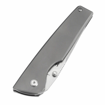 Kansept Chimera Folding Knife Stonewash Titanium Handle S35VN Plain Edge Stonewash Finish K1096A2