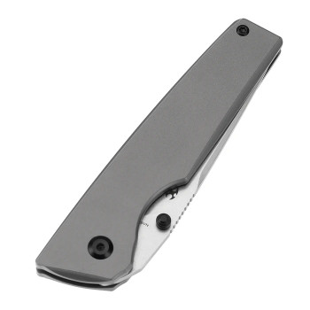 Kansept Chimera Folding Knife Gray Titanium Handle S35VN Plain Edge Stonewash Finish K1096A4