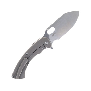 TwoSun Folding Knife Titanium Handle 14C28N Plain Edge TS459-Gray