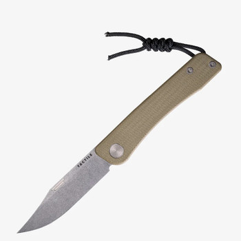Tactile Knife Co Bexar Folding Knife Green G10 Handle MagnaCut Clip Point Plain Edge Stonewash Finish 20-BX-MC01-GXGR