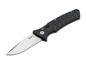 Boker Strke Auto Knife Black Aluminum Handle D2 Plain Edge 01BO457 Boker Strke Auto Knife Black Aluminum Handle D2 Plain Edge 01BO457