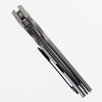 Rike Knife S05 V2 Folding Knife Gray Titanium Handle M390 Upswept Plain Edge S05-P